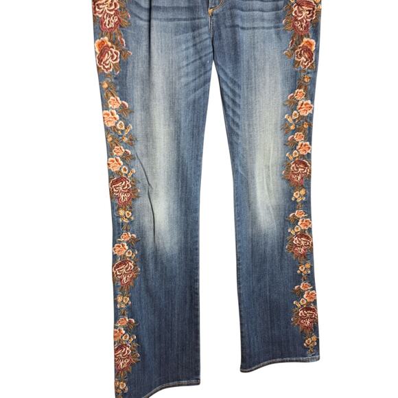 Driftwood classic fit floral Embroidered Kelly jeans bootcut boho midrise 31 - Picture 6 of 6